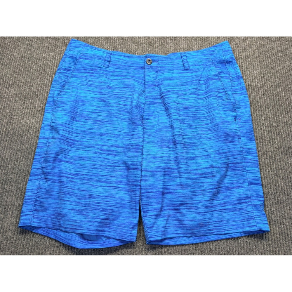 Under Armour Mens Blue Space Dye Performance Golf Shorts Size 40